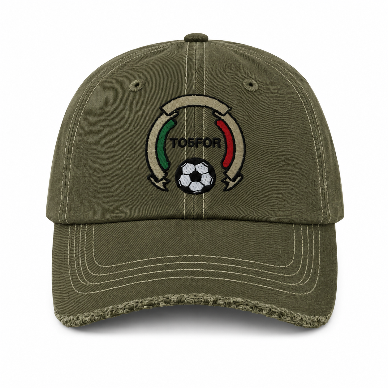 DAD HAT (CUSTOM DISTRESSED BRIM) (VELCRO ADJUSTABLE)