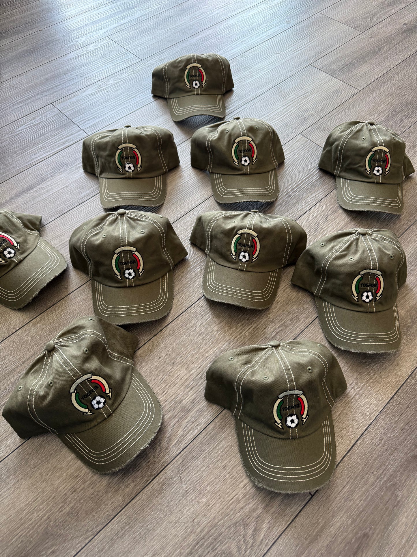 DAD HAT (CUSTOM DISTRESSED BRIM) (VELCRO ADJUSTABLE)